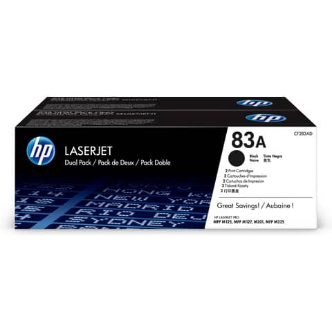 Toner 83A HP nero  Conf. 2 - CF283AD
